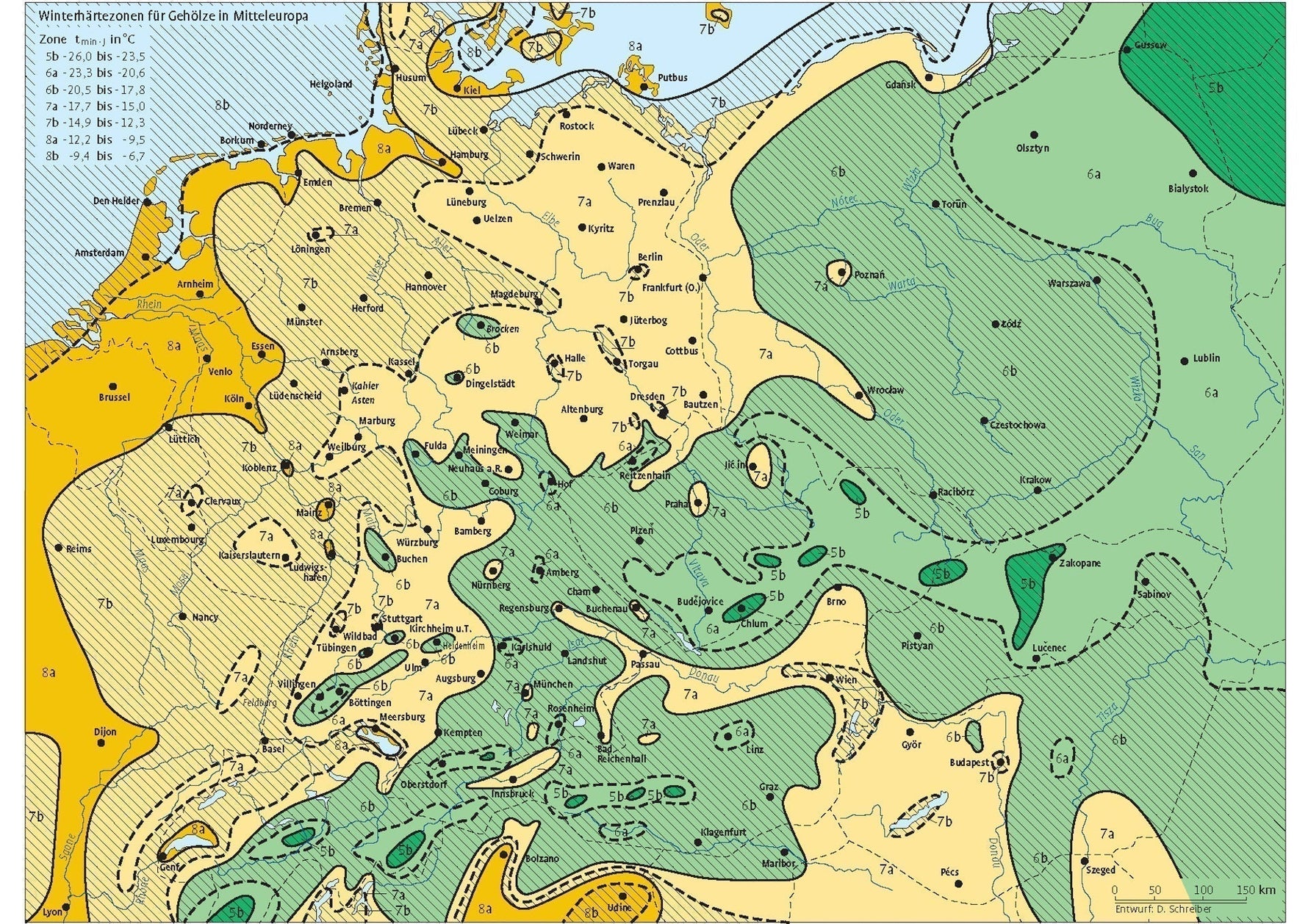 Winterhärtezonen für Rosen und andere Pflanzen